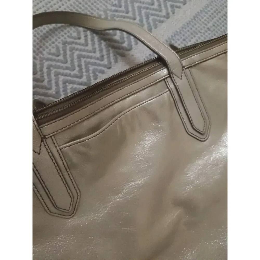Fossil Sydney Soft Gold Metallic Leather Tote Bag Vintage Shoulder Bag